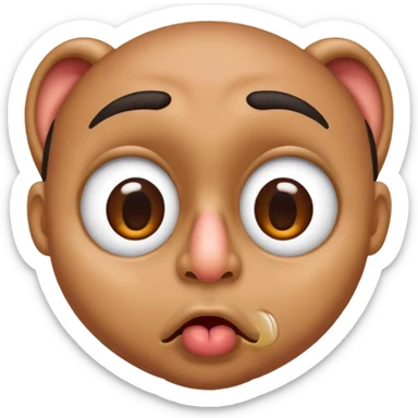 Hispanic male with big eyes and pierced nose licking  sticker