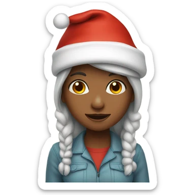 Girl with Santa hat sticker