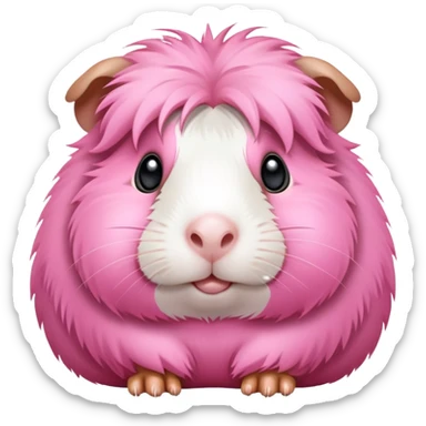 furry silly looking pink guinea pig sticker