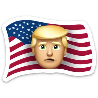 Donald trump with American flag  sticker
