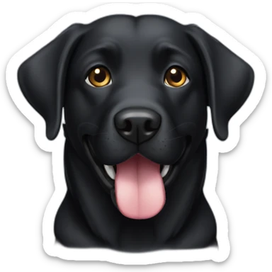 Black dog labrador Galton cross happy face one ear up sticker