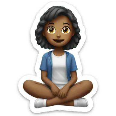 girl sitting by the window sticker