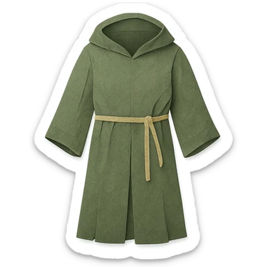 paper craft style green old robe sticker
