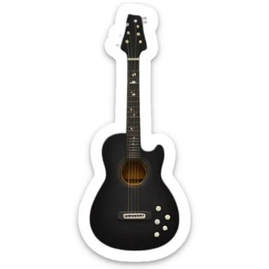 Black guitar with a bow sticker