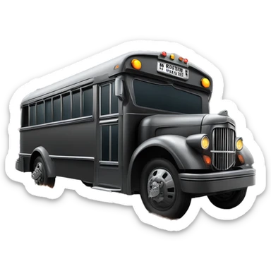 Darth Vader’s armored 1936 graphite colored school bus with holographic horizontal flames  sticker