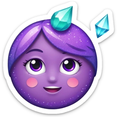 Glitter Roxo e Ciano Seta para direita sticker