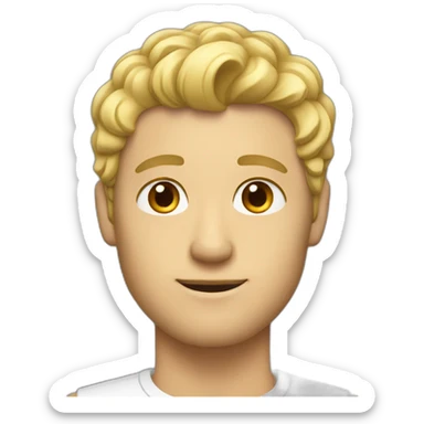blonde haired man with brown eyes and light stubble sticker