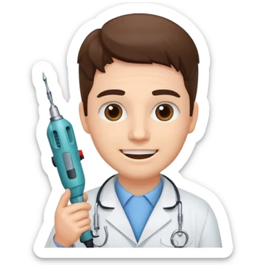 Dentist with drill sticker