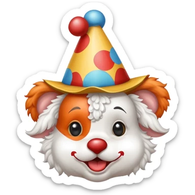 white jackapoo with apricot ears at circus sticker