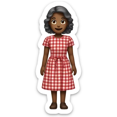 dark red gingham dress sticker