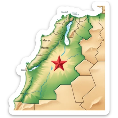 Morocco map sticker