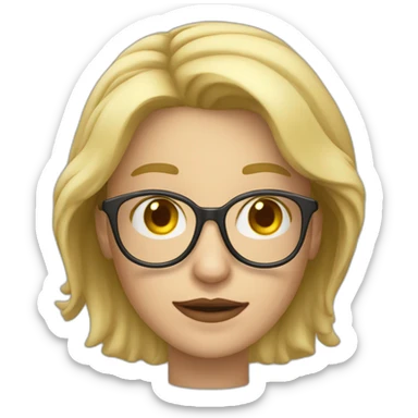 Blonde Frau Schulterlange haar mit dud mit Brille  sticker