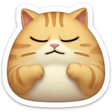 sad crying cat fat sticker