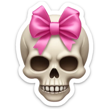 Skull with a pink bow sticker