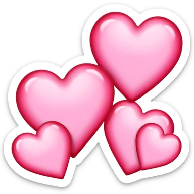 Pink hearts sticker