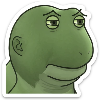 A guy with a butt chin sticker