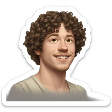 Jack Harlow, hiperrealista, con mucha barba sticker