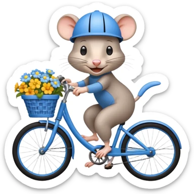 a-cheerful- rat-riding-a-blue-bicycle,-wearing-a-cute-helmet,-with-a-big-smile-and-a-basket-full-of-flowers-on-the-front.-bright,-cartoonish-style,-simple-and-fun. sticker