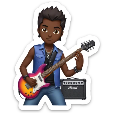 Icon for Metal Music: Iron Maiden band theme, featuring the iconic Eddie mascot, electric guitars, drums, and bold heavy metal aesthetics. Dark, intense colors with musical notes and a powerful, energetic vibe. Transparent background. sticker