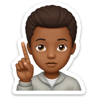 Black kid with middle finger sticker