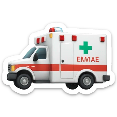 ambulance with the emotion of pleasure sticker