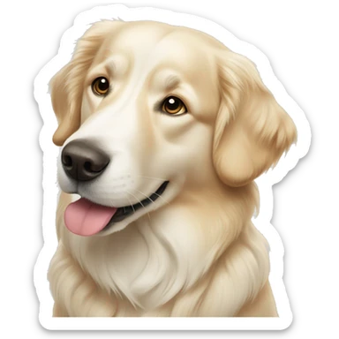 Golden retriever dog with white husky dog sticker
