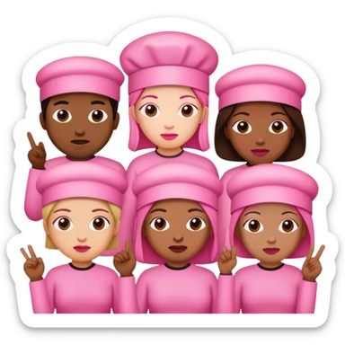 artists in pink protesting for spam meat is art sticker