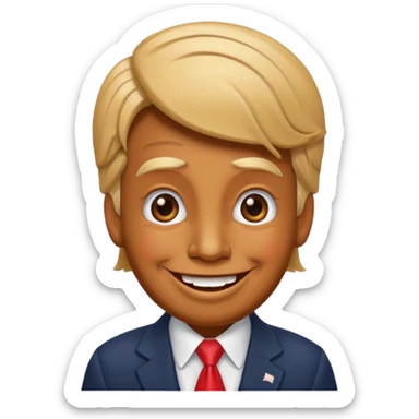 Pinocchio emoji with donald trump hair sticker