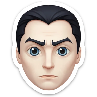a man with eyes like Batman, mysterious and heroic sticker