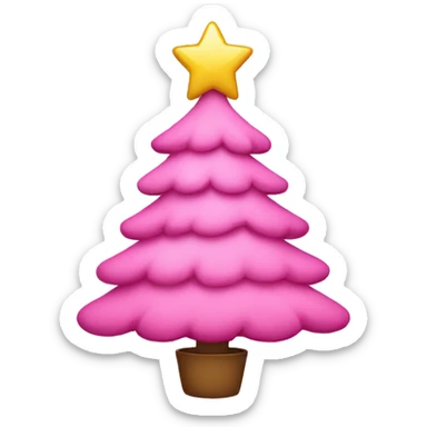 Cute pink Christmas tree sticker