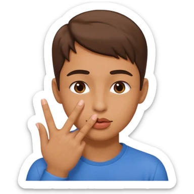 🤔 this hand pose with this 😗 face sticker