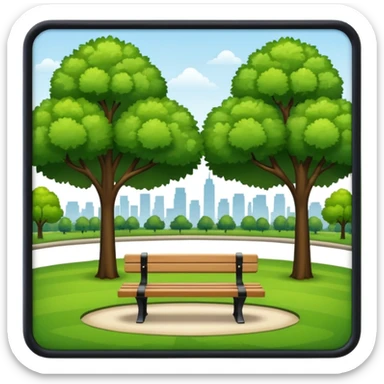 park with benches sticker