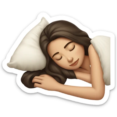 sleeping beauty brunette white girl with a silk pillow sticker