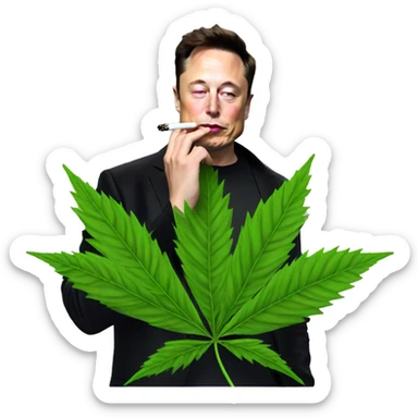 Elon Musk smoking weed sticker