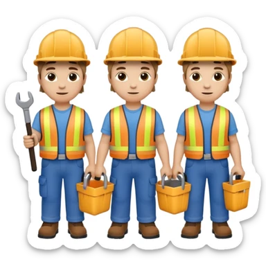 20 tiny construction workers sticker