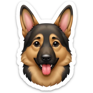 German shepard dog with extra long tongue sticker