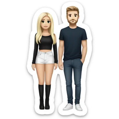 blonde girl with liam payne  sticker