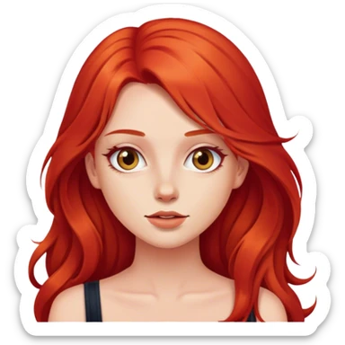 girl with red long hair blogger  sticker