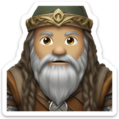gimli dwarf in lord of the rings style sticker