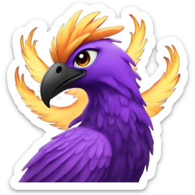 Phoenix with a black heart and star  sticker