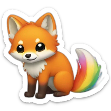 Renard arc-en-ciel sticker