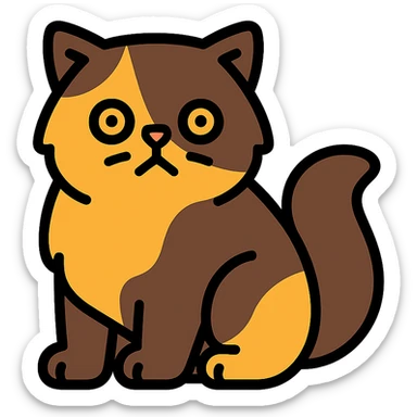 Persian cat with chocolate tortoiseshell fur sticker