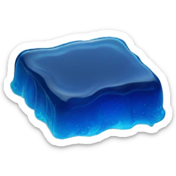 square blue jelly slab on plate sticker