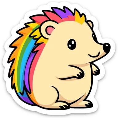 Hedgehog Rainbow sticker
