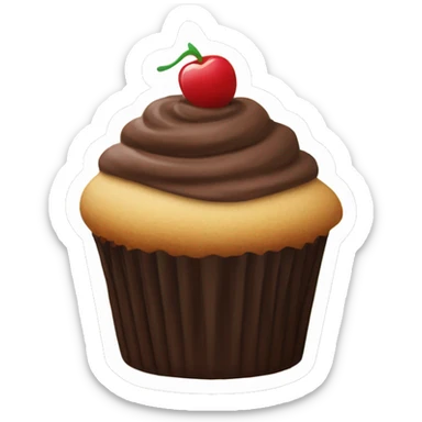 a cupcake with chocolate frosting sticker