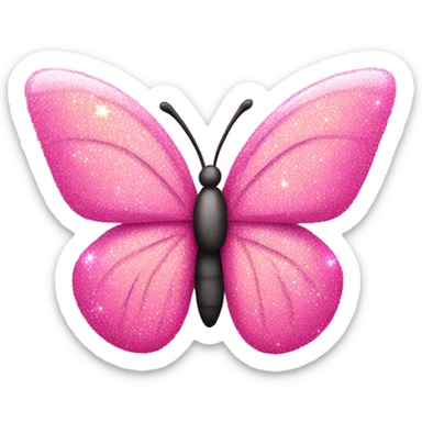 pink sparkly butterfly  sticker