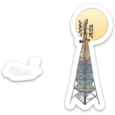 radio tower with signal waves sticker