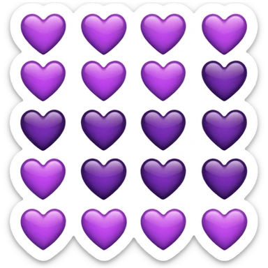Black and purple heart emoji mix sticker