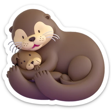 sleepy otter sticker