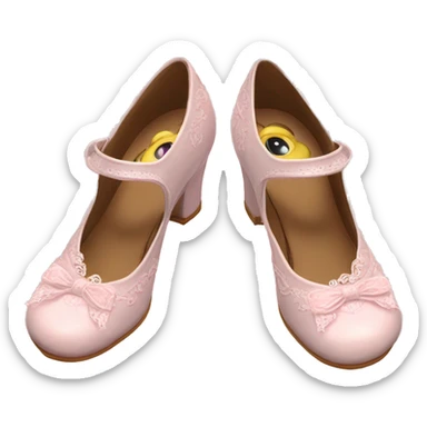 vintage rococo pale pink mary jane shoes sticker